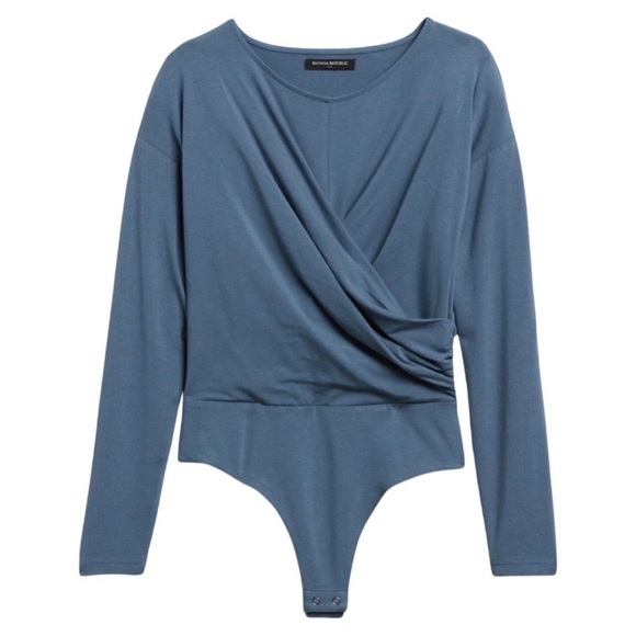 Banana Republic LONG SLEEVE WRAP-FRONT BODYSUIT - Picture 1 of 7